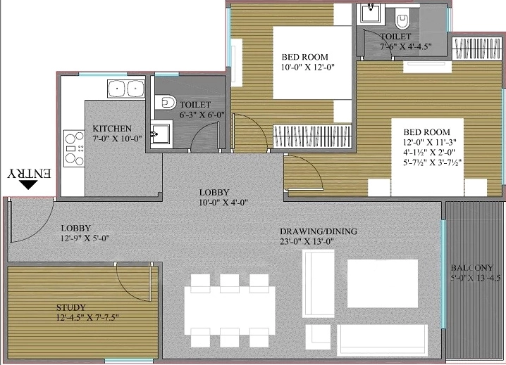 2 BHK Flat in ABL The Kingdom in Kabir Nagar, Jodhpur - Image 925565