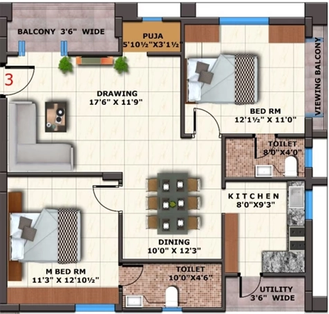 2 BHK Flat in Matrix Florence in Poranki, Vijayawada - Image 925452