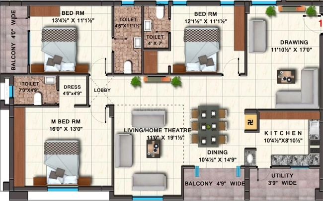 3 BHK House/Villa in Matrix Florence in Poranki, Vijayawada - Image 925462