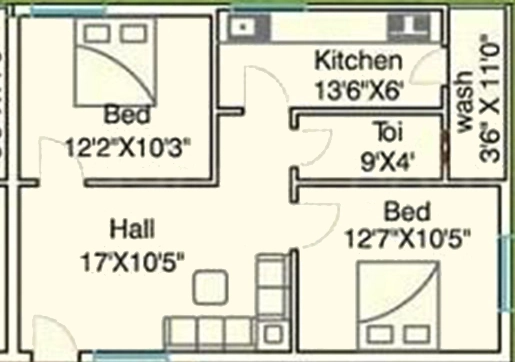 2 BHK Flat in MBMR Vijay Sai Enclave in Edupugallu, Vijayawada - Image 925470