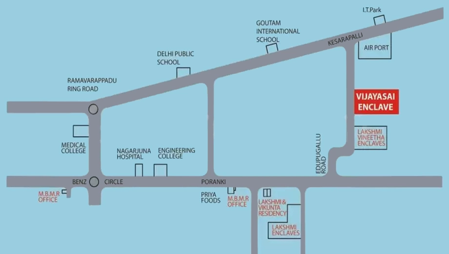 Location of MBMR Vijay Sai Enclave in Edupugallu, Vijayawada - Image 420596