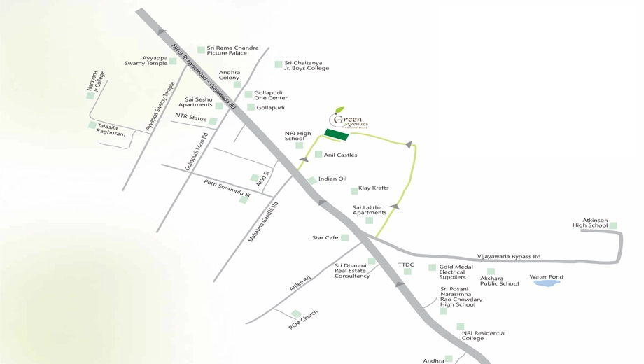 Location of Mega Green Avenues in Gollapudi, Vijayawada - Image 420633