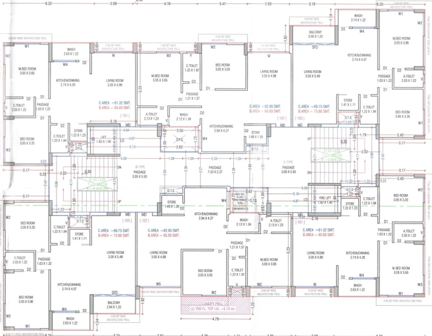 Floor Plan of Aarya Shyam Heaven in Yoginagar Society, Surat - Image 420658