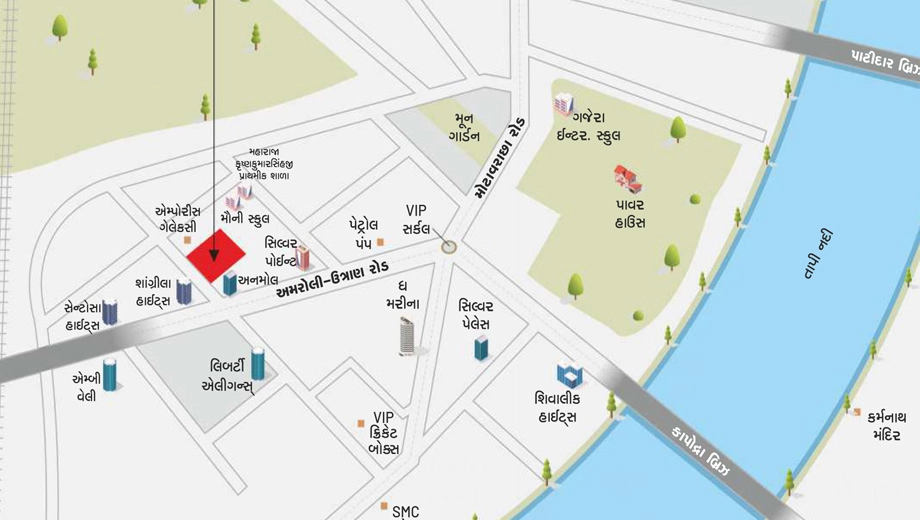 Location of Hare Krishna Liviano in Uttran, Surat - Image 420685