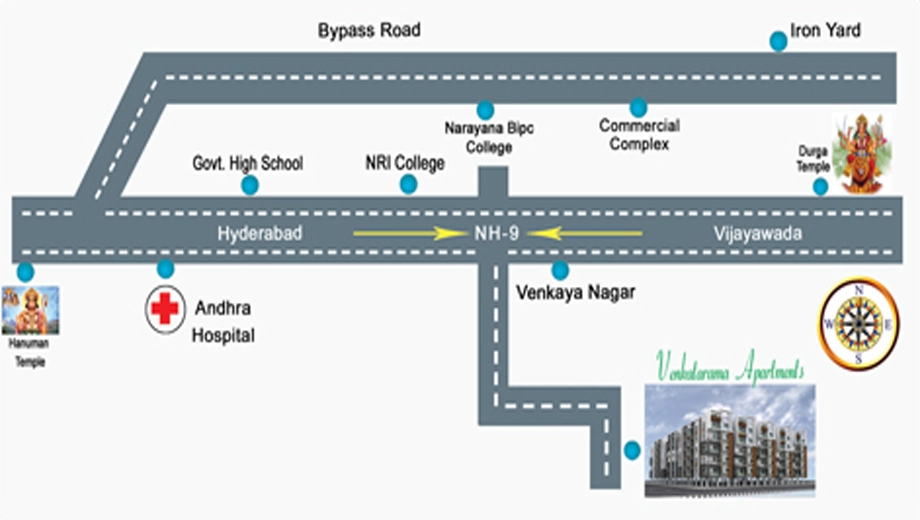 Location of Sohan Venkatarama Apartments in Gollapudi, Vijayawada - Image 420692