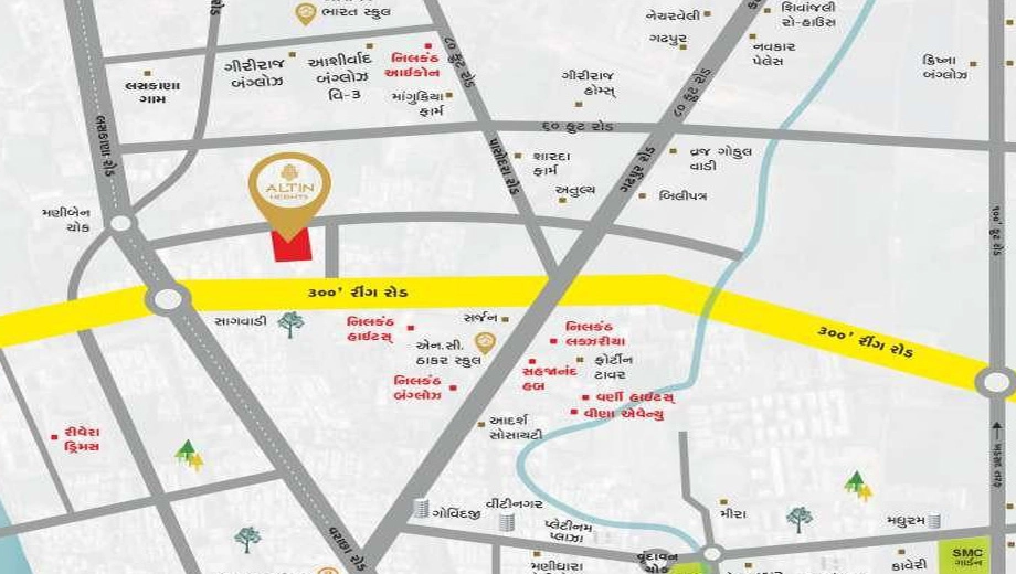 Location of Fifad Altin Heights in Pasodara, Surat - Image 420696