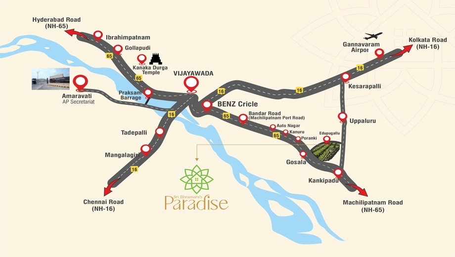 Location of Sri Bhramaras Paradise in Edupugallu, Vijayawada - Image 420703