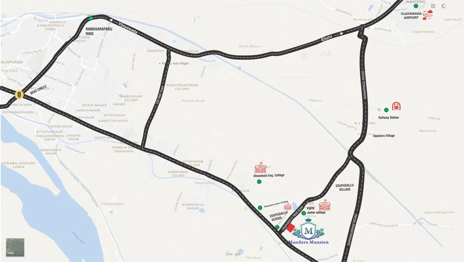 Location of Siri Vamsis Mandava Mansion in Edupugallu, Vijayawada - Image 420708