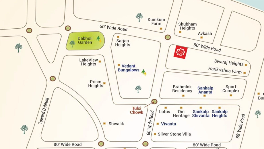 Location of Sankalp Pride in Dabholi, Surat - Image 420721