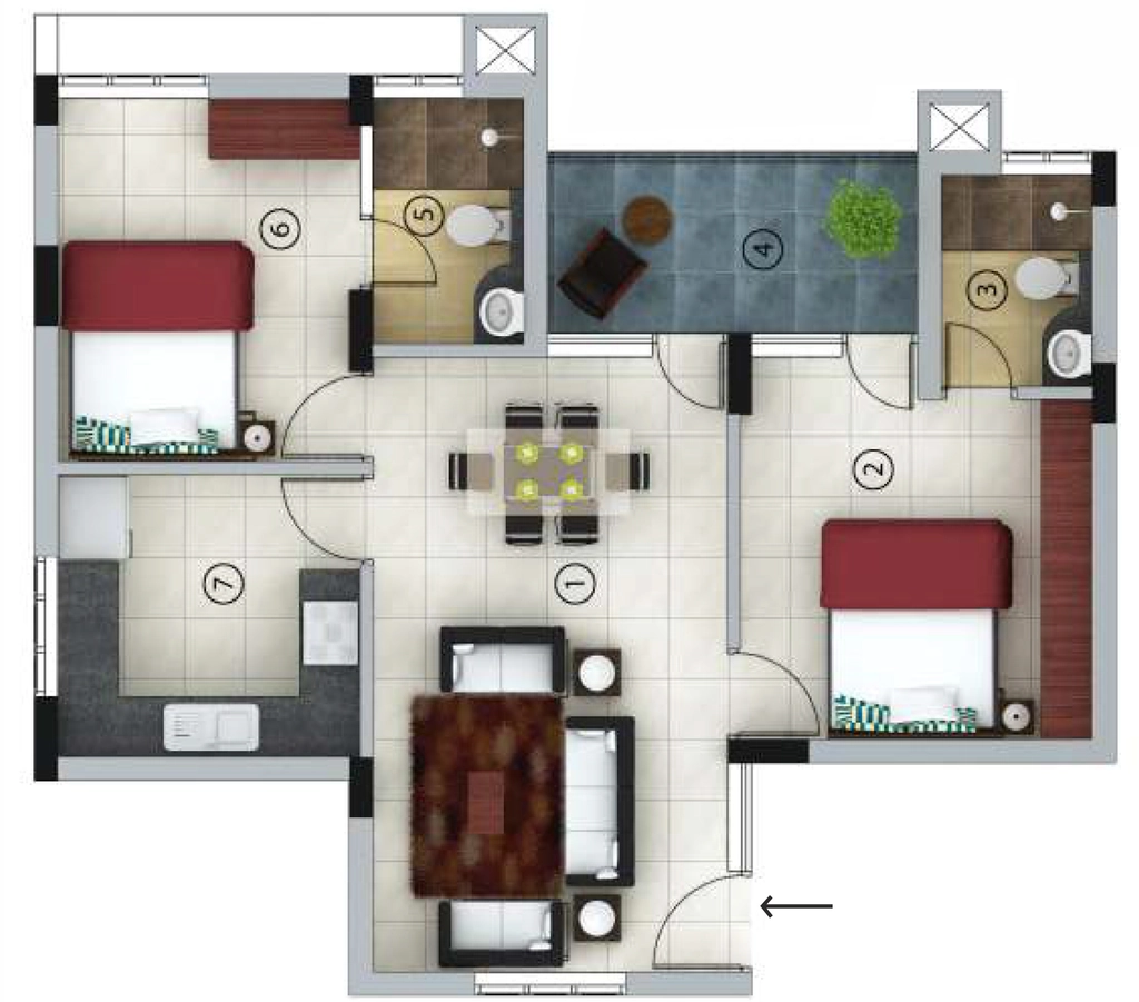 2 BHK Flat in Beacon Infinity in Aakkulam, Thiruvananthapuram - Image 925528