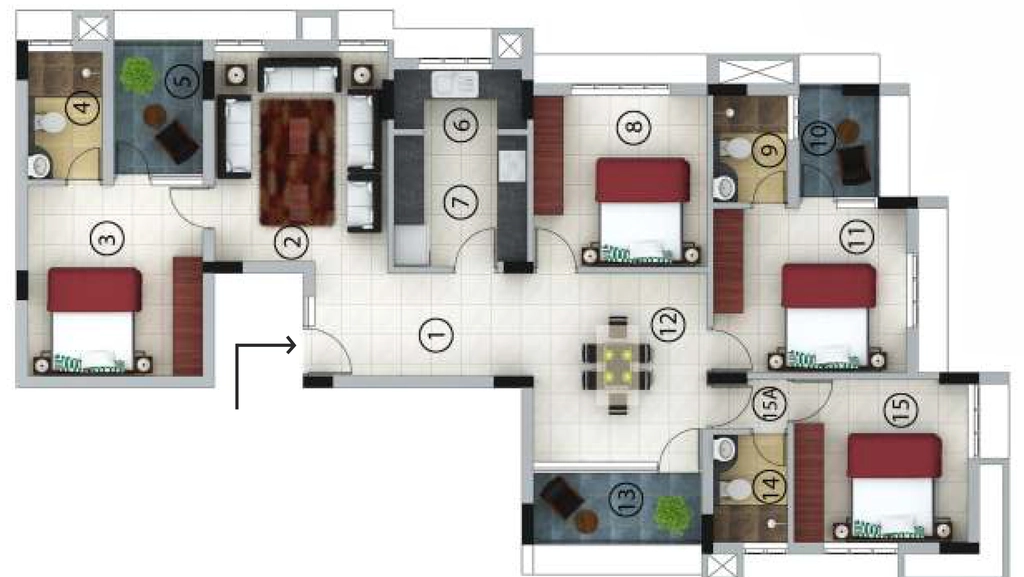 4 BHK Flat in Beacon Infinity in Aakkulam, Thiruvananthapuram - Image 925532
