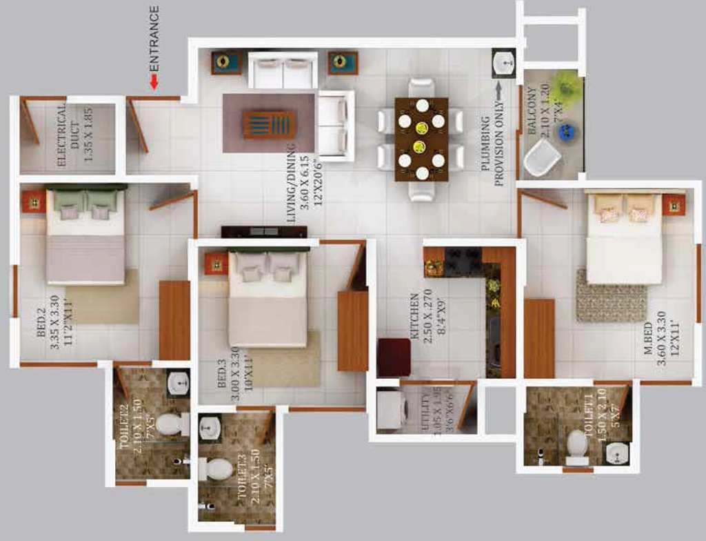3 BHK Flat in Confident Arina in Aakkulam, Thiruvananthapuram - Image 925536