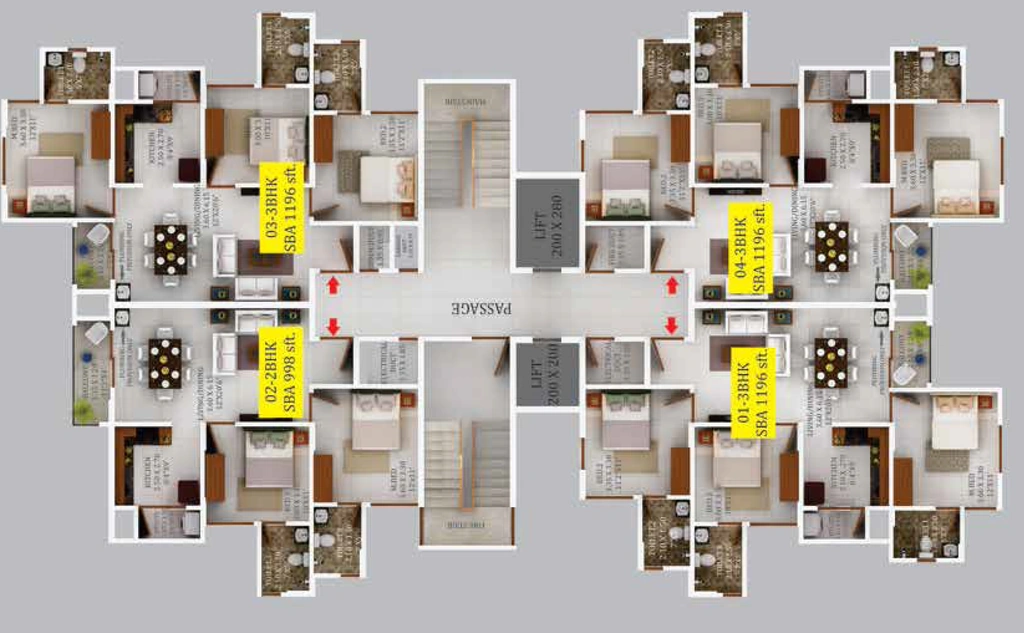 Floor Plan of Confident Arina in Aakkulam, Thiruvananthapuram - Image 420770
