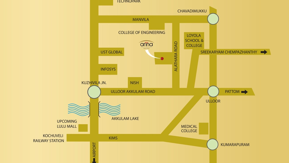 Location of Confident Arina in Aakkulam, Thiruvananthapuram - Image 420769