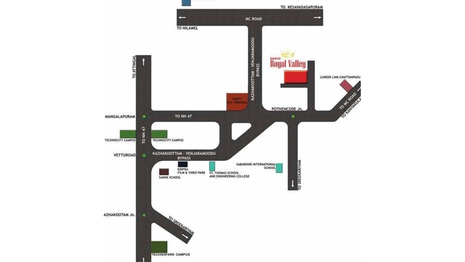 Location of Dasco Royal Valley in Pothencode, Thiruvananthapuram - Image 420792