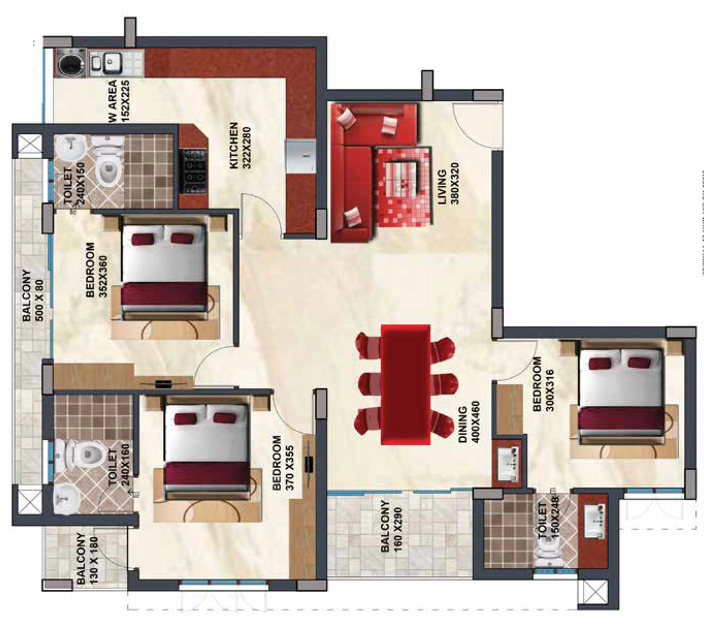3 BHK Flat in Heera Skygolf in Sasthamangalam, Thiruvananthapuram - Image 925545
