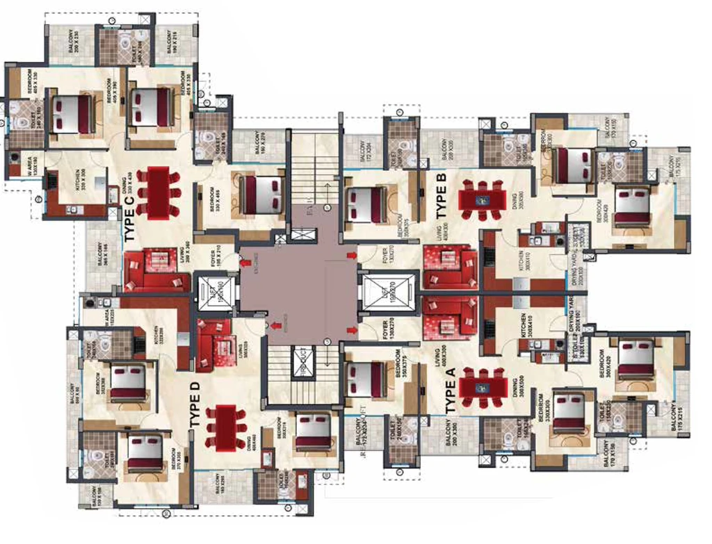 Floor Plan of Heera Skygolf in Sasthamangalam, Thiruvananthapuram - Image 420798