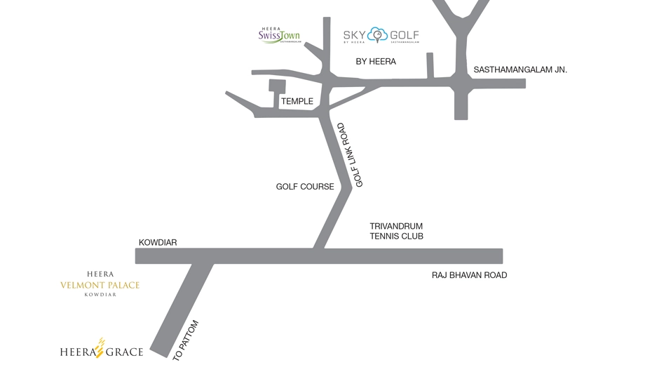 Location of Heera Skygolf in Sasthamangalam, Thiruvananthapuram - Image 420797