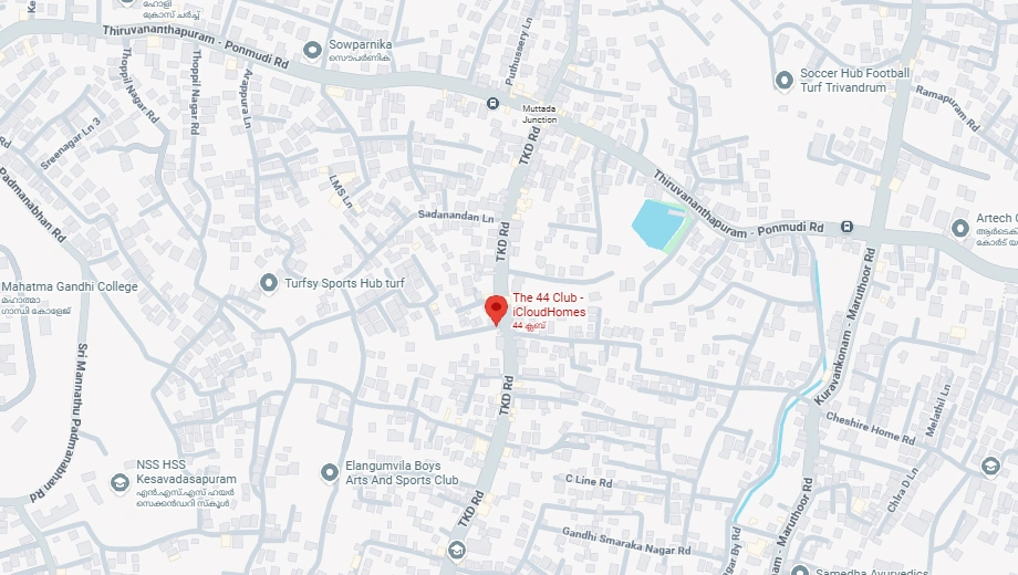Location of iCloudHomes The 44 Club in Muttada, Thiruvananthapuram - Image 420824