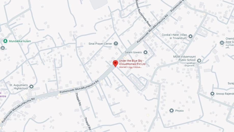 Location of iCloudHomes Under The Blue Sky in Mangalapuram, Thiruvananthapuram - Image 420845