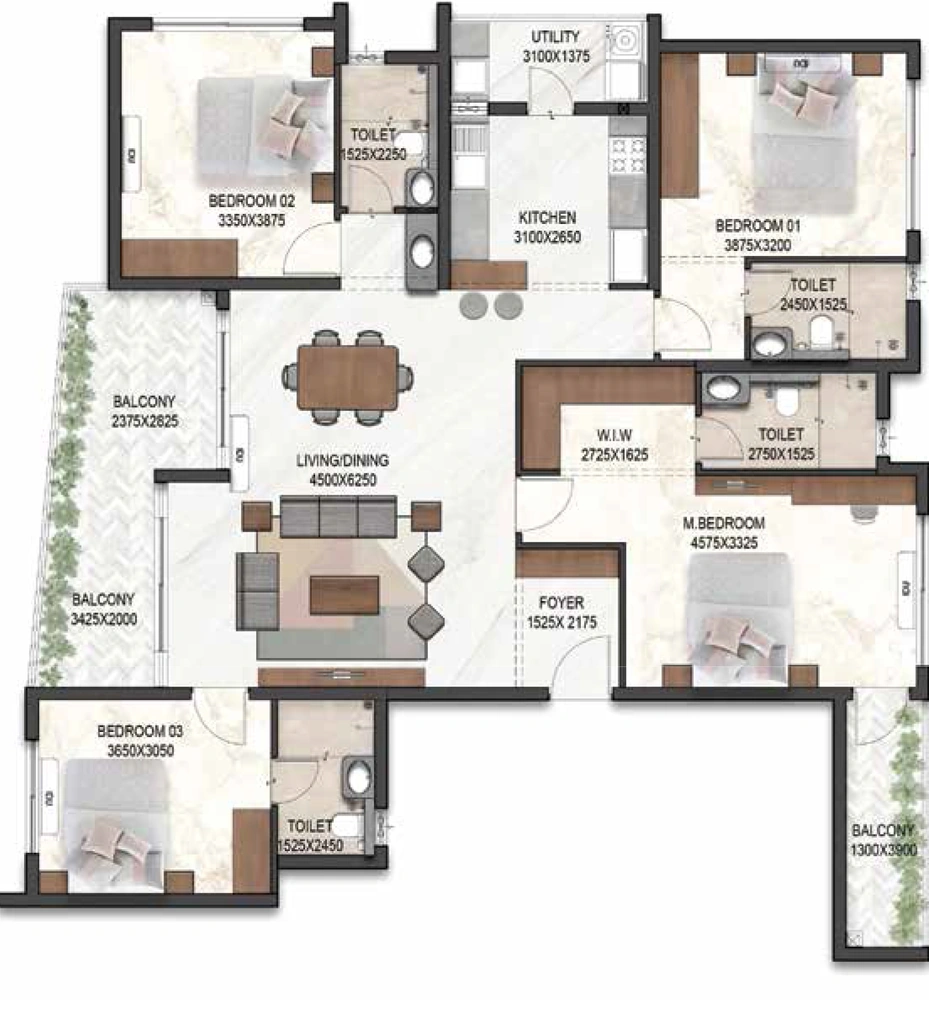 4 BHK Flat in icloudHomes Where Dreams Begin in Pattom, Thiruvananthapuram - Image 925576