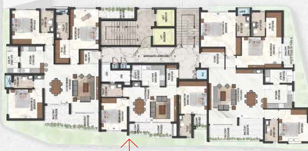 Floor Plan of icloudHomes Where Dreams Begin in Pattom, Thiruvananthapuram - Image 420868