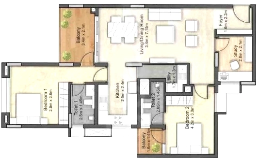 2 BHK Flat in Muthoot Homez Akkulam in Aakkulam, Thiruvananthapuram - Image 925747