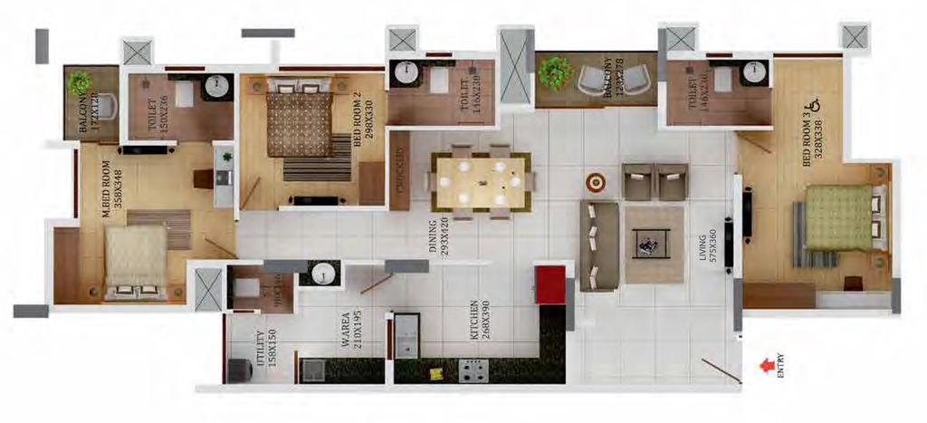 3 BHK Flat in Muthoot Homez Kowdiar in Kowdiar, Thiruvananthapuram - Image 925742