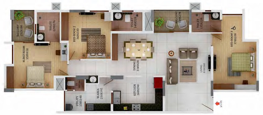 3 BHK Flat in Muthoot Homez Kowdiar in Kowdiar, Thiruvananthapuram - Image 925743
