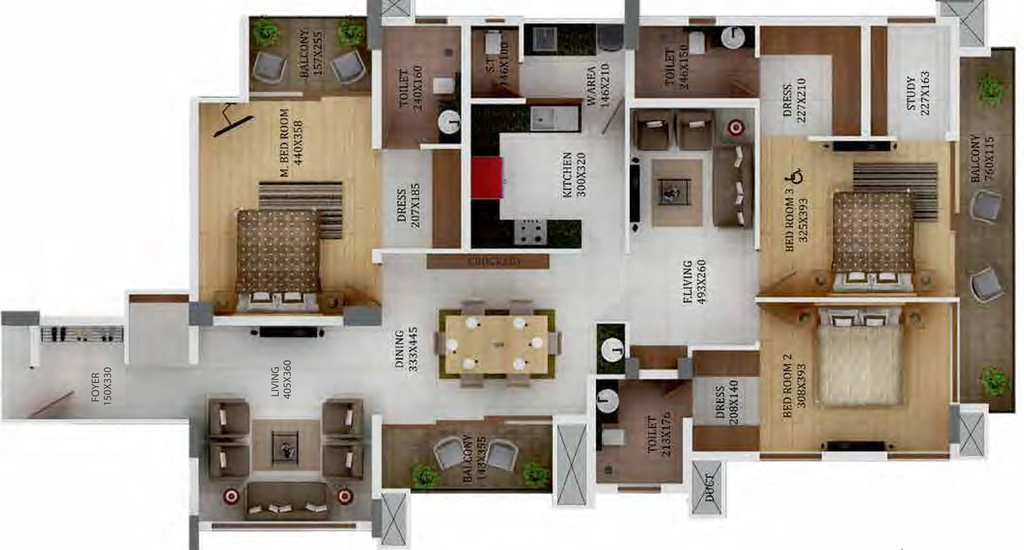 3 BHK Flat in Muthoot Homez Kowdiar in Kowdiar, Thiruvananthapuram - Image 925745