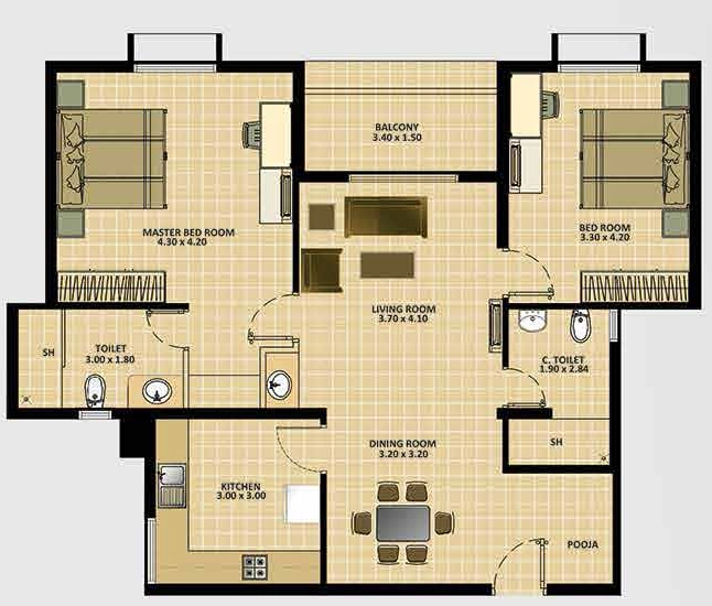 2 BHK Flat in VKL Garden in Sreekariyam, Thiruvananthapuram - Image 925740