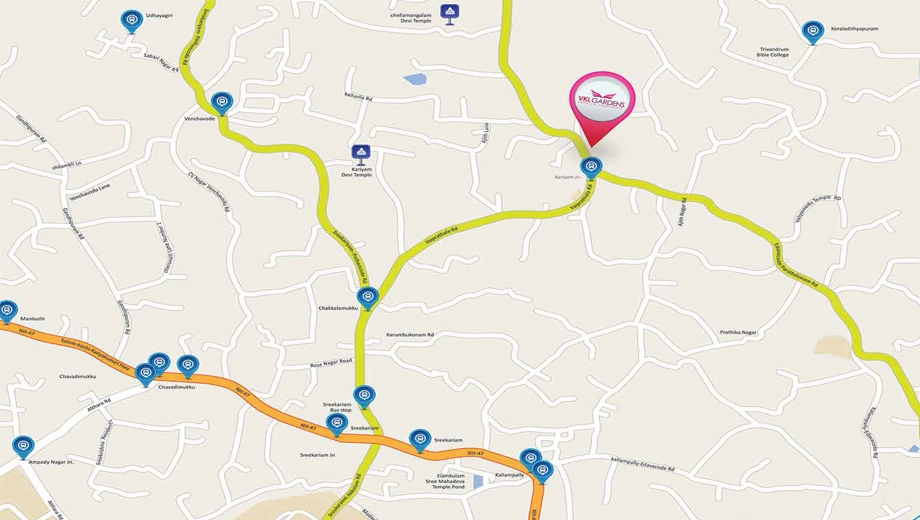 Location of VKL Garden in Sreekariyam, Thiruvananthapuram - Image 421434