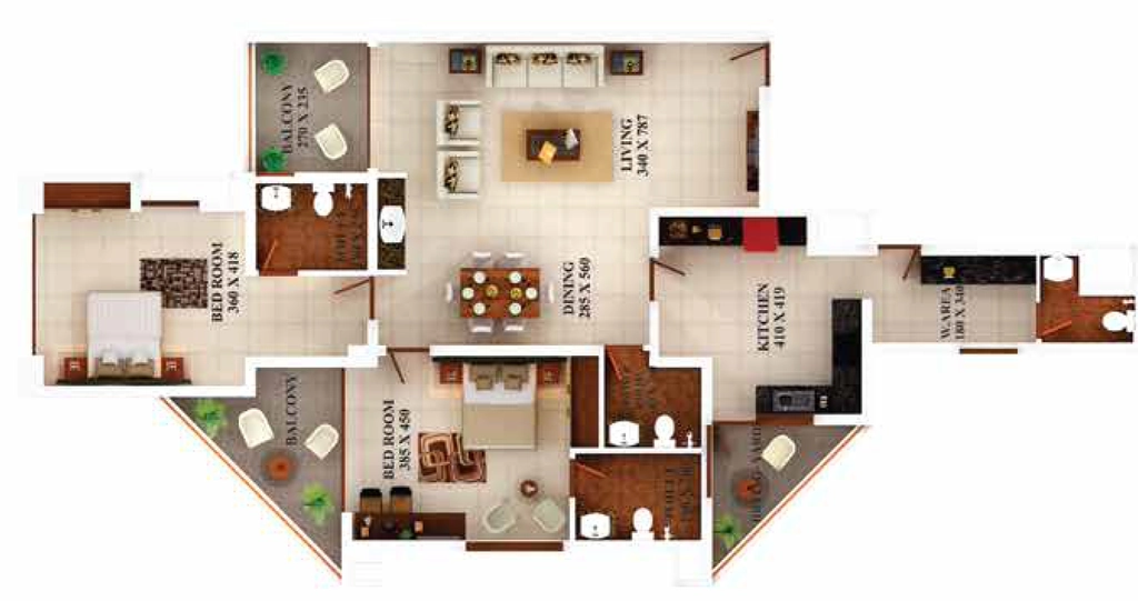 2 BHK Flat in VKL Towers in Kazhakootam, Thiruvananthapuram - Image 925732