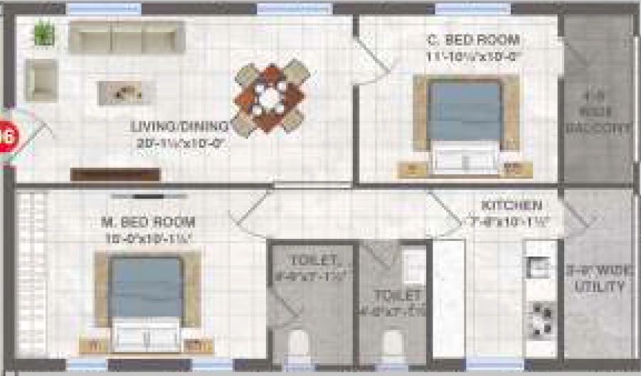 2 BHK Flat in Amacon Chalasani Township in Nunna, Vijayawada - Image 925522