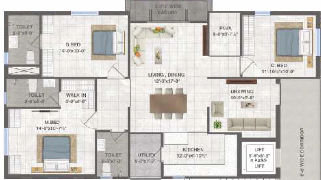 3 BHK Flat in Amacon Chalasani Township in Nunna, Vijayawada - Image 925524