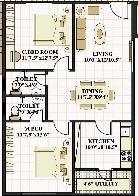 2 BHK Flat in Lordvens Sri Sai Balaji Enclave in Nunna, Vijayawada - Image 925525