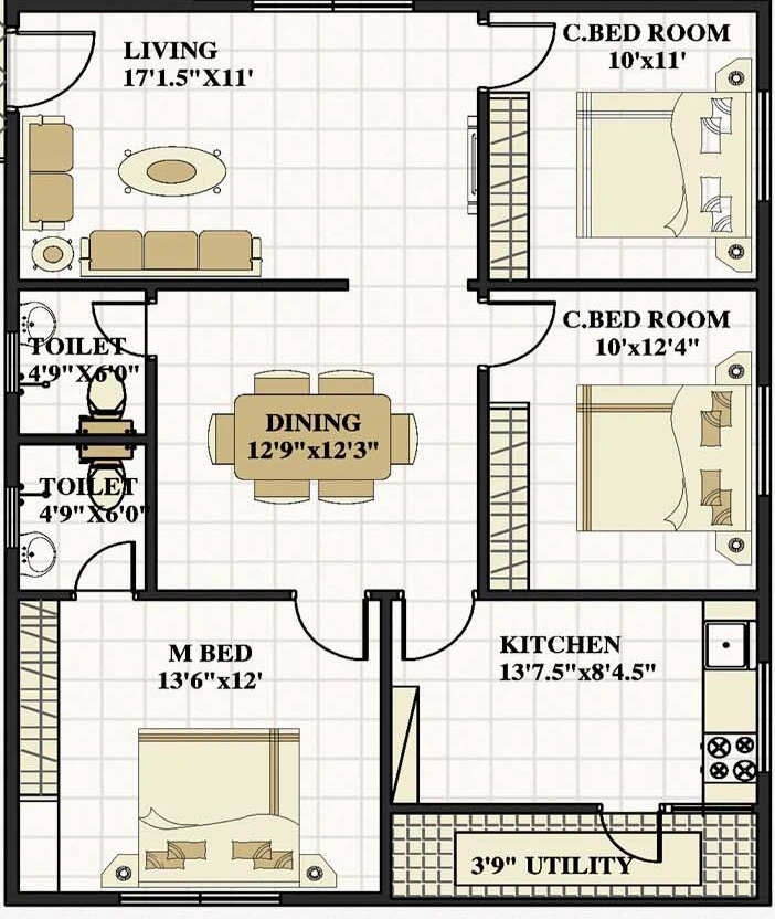 3 BHK Flat in Lordvens Sri Sai Balaji Enclave in Nunna, Vijayawada - Image 925526