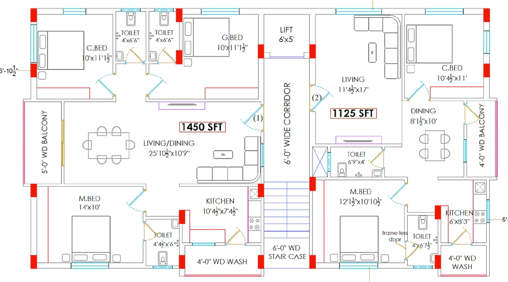 Floor Plan of United Avaasa in Ameenpur, Hyderabad - Image 420756