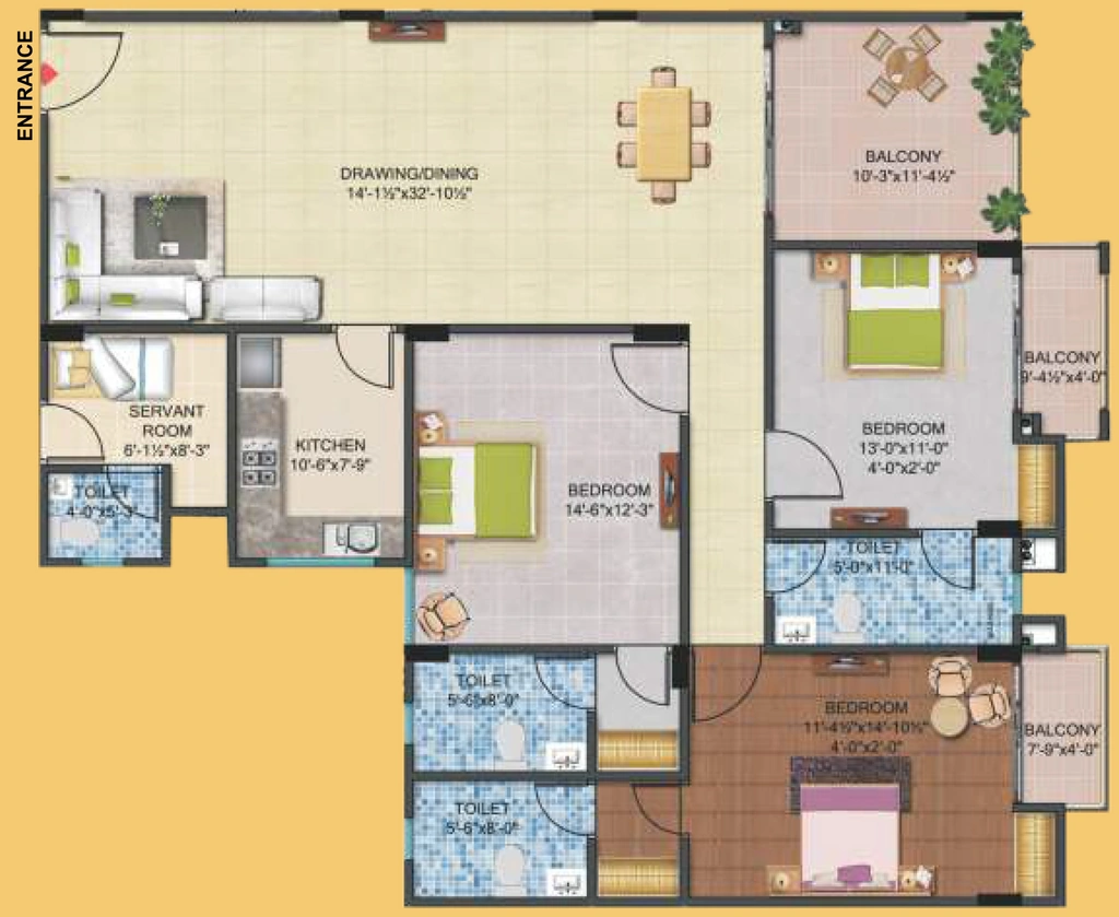 3 BHK Flat in Alokik Mayur Dhwaj Grand in Paota, Jodhpur - Image 925590