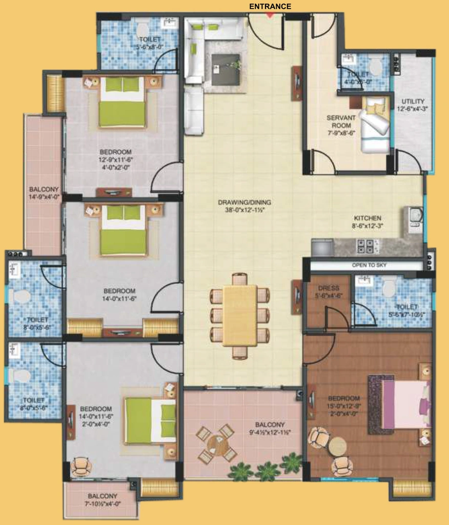 4 BHK Flat in Alokik Mayur Dhwaj Grand in Paota, Jodhpur - Image 925593