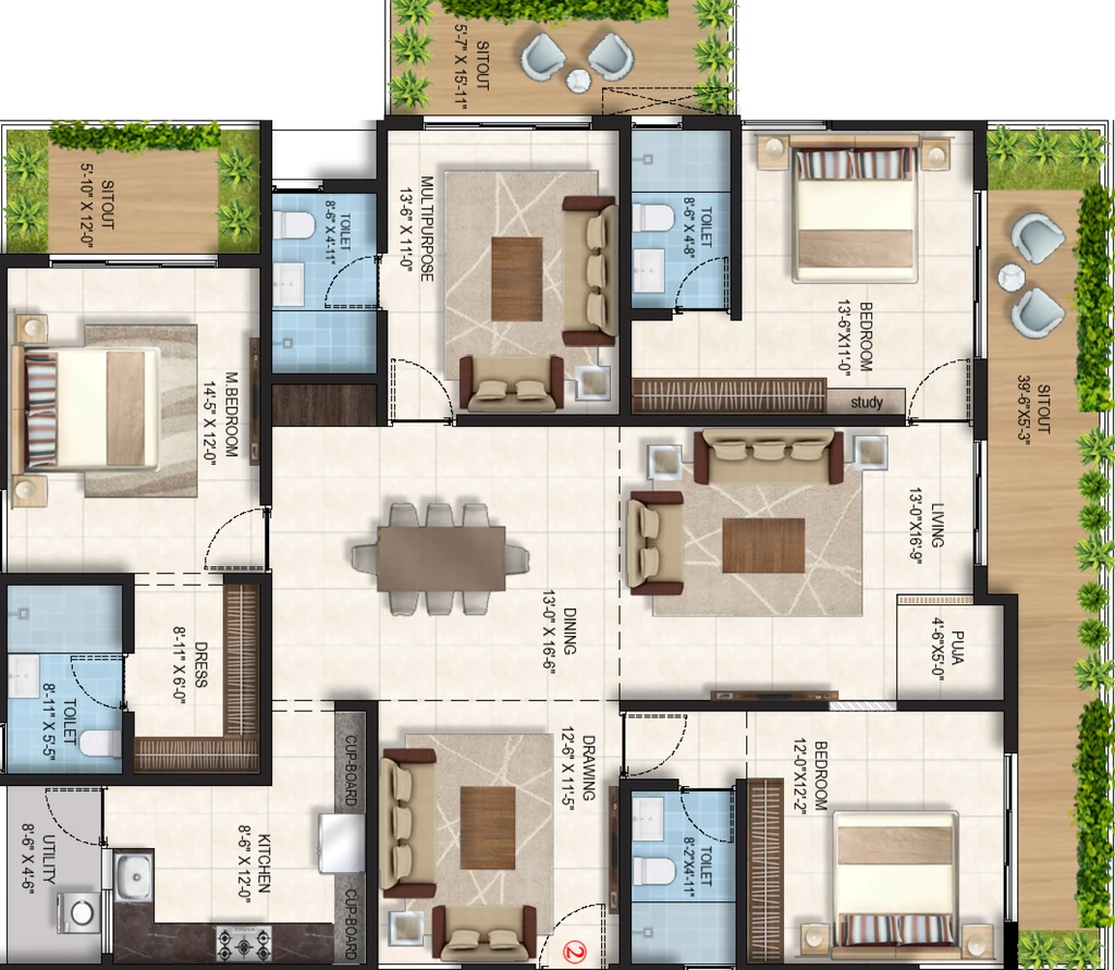 4 BHK Flat in Glentree Onyx in Zamistanpur, Hyderabad - Image 925623