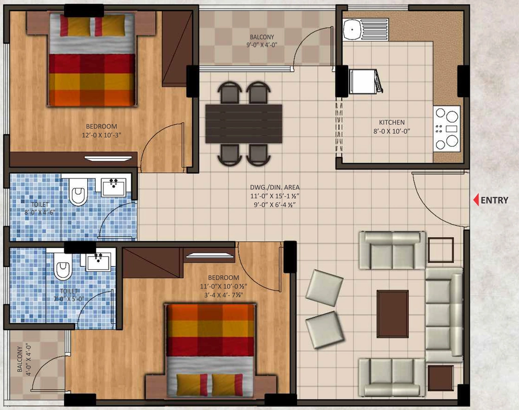 2 BHK Flat in Coral Golf Greens in Ratanada, Jodhpur - Image 925614