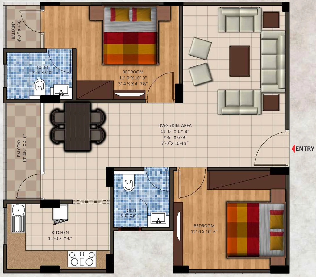 2 BHK Flat in Coral Golf Greens in Ratanada, Jodhpur - Image 925615