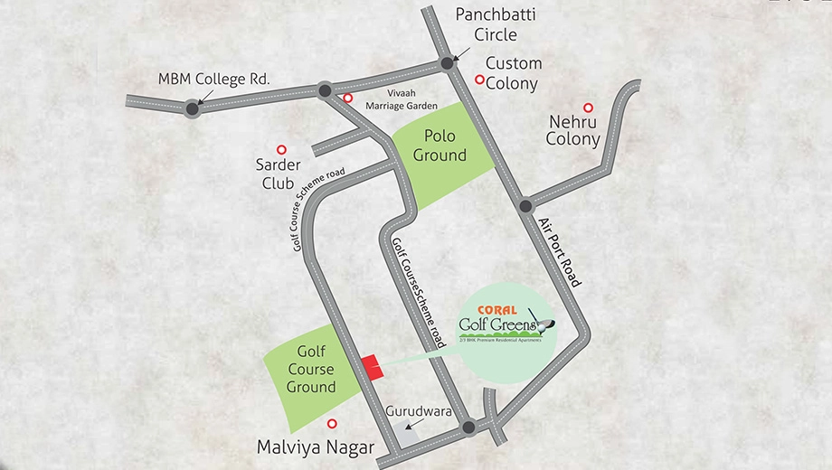 Location of Coral Golf Greens in Ratanada, Jodhpur - Image 420973