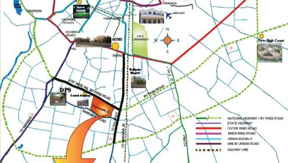Location of Parsvnath Royale Floors in Pal Gaon, Jodhpur - Image 421010