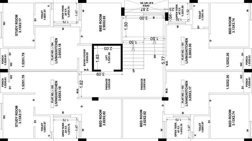 Floor Plan of Nilkanth Avenue in Mavdi, Rajkot - Image 421021