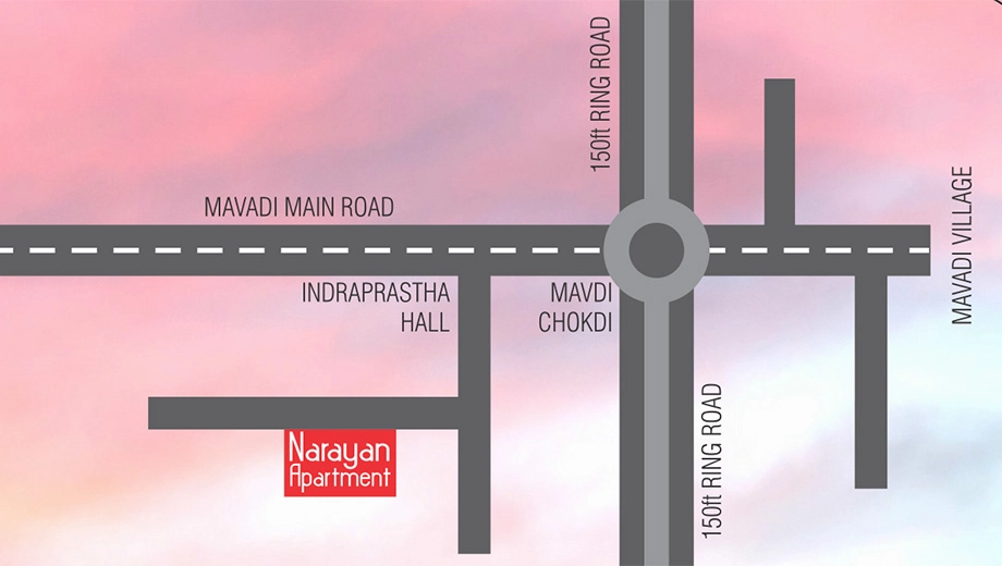 Location of Nilkanth Avenue in Mavdi, Rajkot - Image 421020