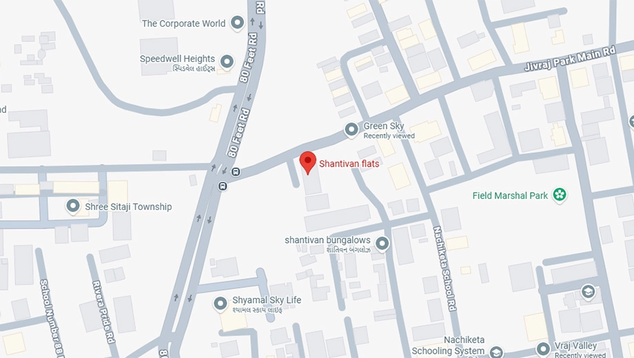 Location of NJ Mantra Flats in Mavdi, Rajkot - Image 421026