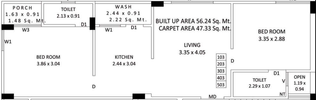 2 BHK Flat in Parth Shivam Apartment in Mavdi, Rajkot - Image 925637