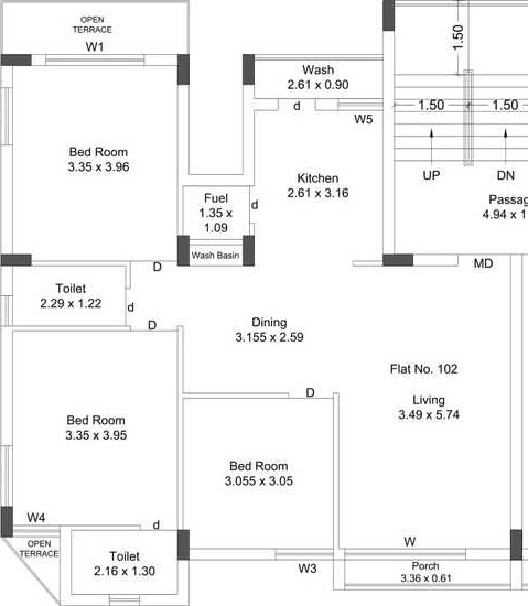 3 BHK Flat in Radhe Rivera View in Mota Mava, Rajkot - Image 925643